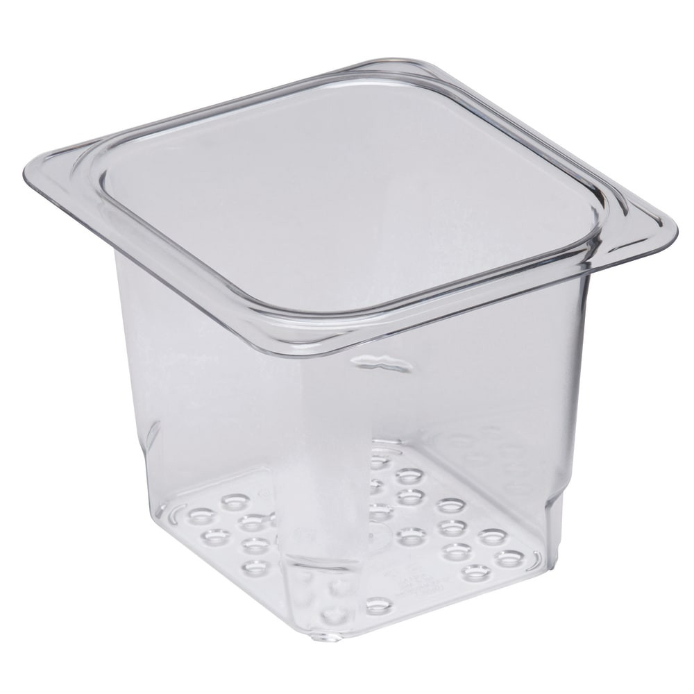 CAMBRO MFG. CO. 65CLRCW135 Cambro Camwear GN 1/6 Size 5in Colander Pans, Clear, Set Of 6 Pans