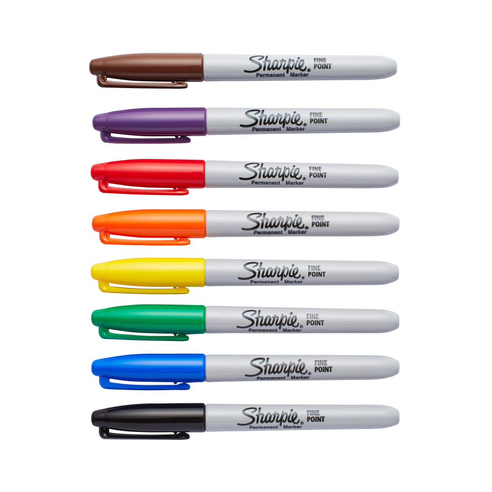 NEWELL BRANDS INC. 30078 Sharpie Permanent Fine-Point Markers, Assorted Colors, Pack Of 8 Markers
