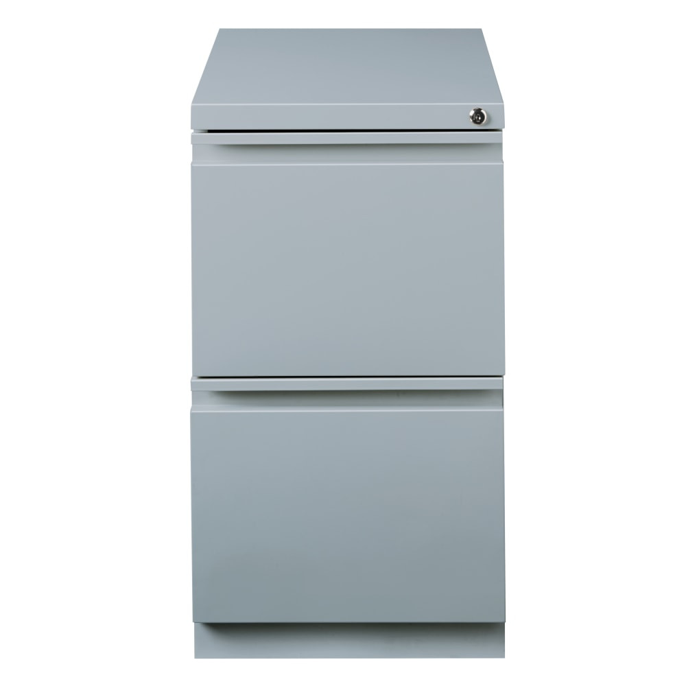 HIRSH INDUSTRIES LLC 21857 Hirsh 20inD Vertical 2-Drawer Mobile Pedestal File Cabinet, Platinum