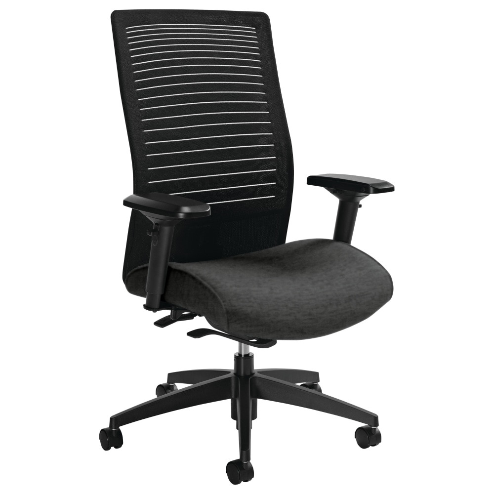 GLOBAL INDUSTRIES 2661-8BK-UR20+ Global Loover High-Back Weight-Sensing Synchro Chair, 42inH x 25 1/2inW x 24inD, Granite Rock/Black