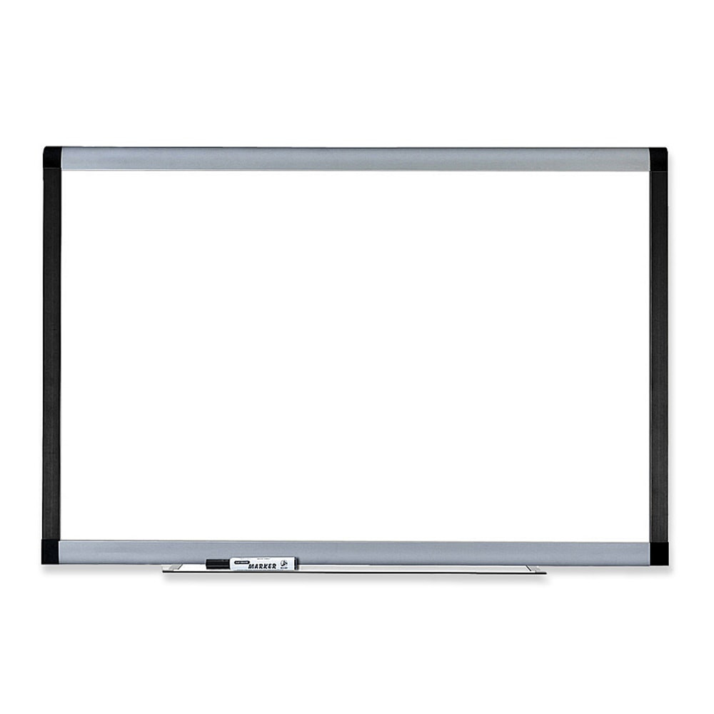 LORELL 69653  Signature Series Magnetic Unframed Dry-Erase Whiteboard, 72in x 48in, Ebony/Silver Metal Frame