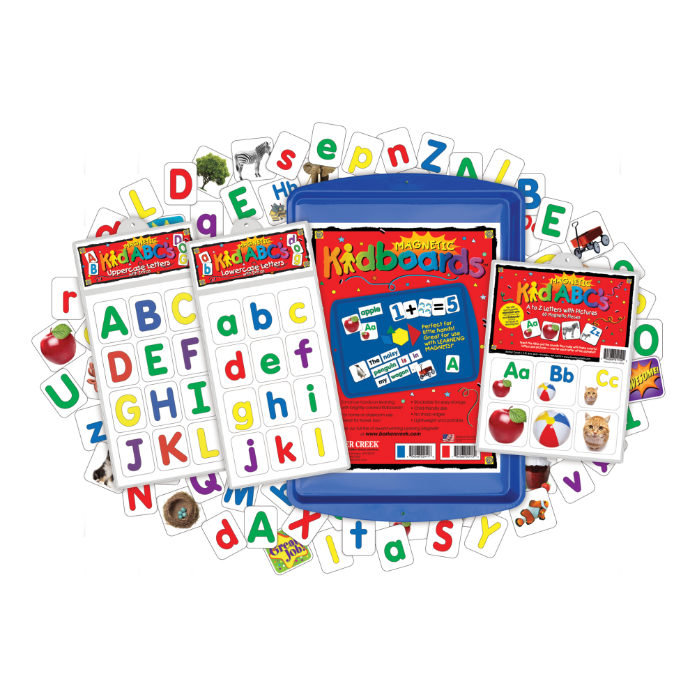 BARKER CREEK PUBLISHING, INC. LM2403 Barker Creek Learning Magnets Now I Know My ABCs Kit, Pre-K To Grade 3
