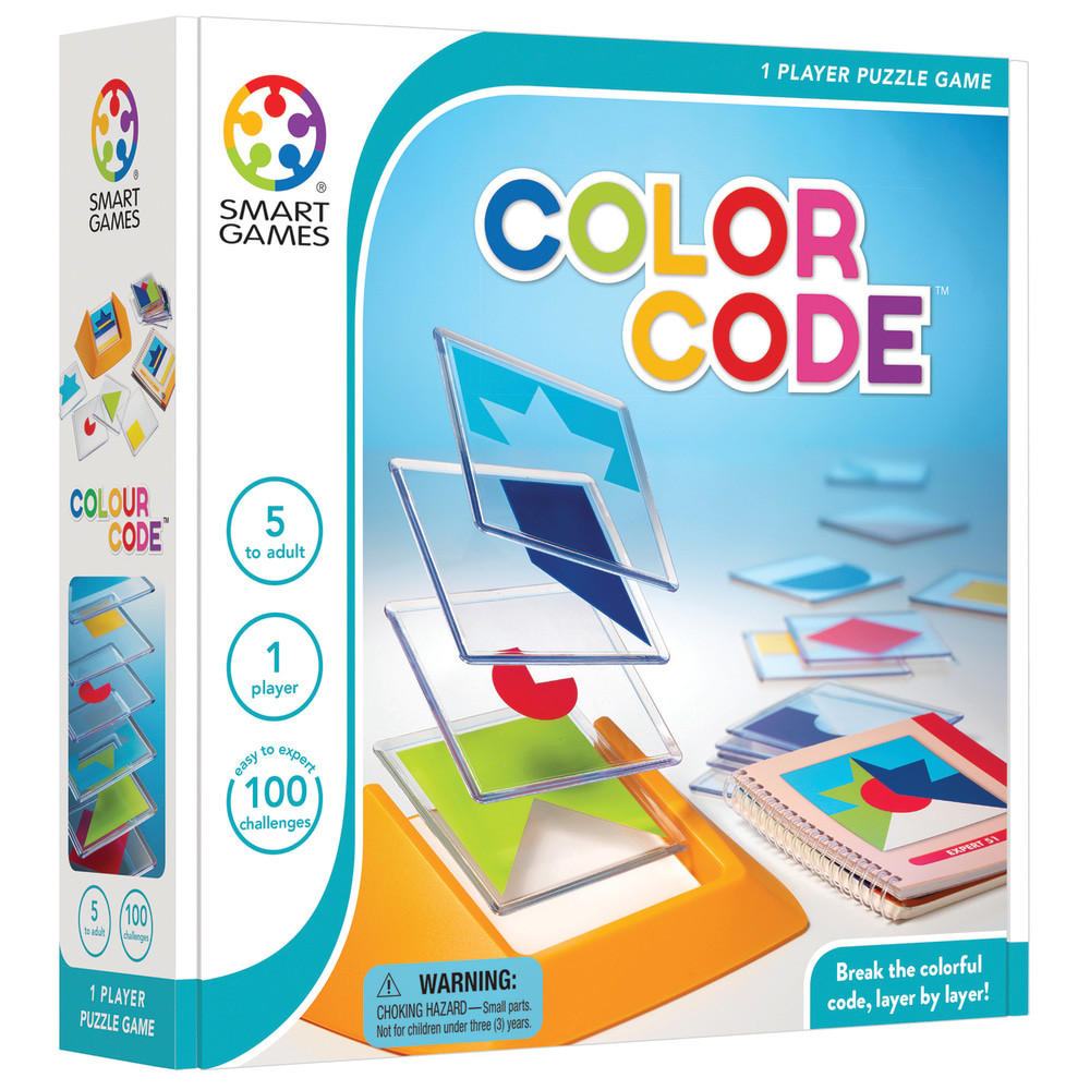 Help students work on their strategy skills and unwind with the Smart Toys And Games Color Code Puzzle Game. Choose from 100s of challenges and try to recreate the tile stack exactly as its shown!  Includes 18 colorful tiles, tile display holder and a game guide.  Choose from 100 challenges and then stack the tiles to recreate each composition layer by layer.  Ideal for students aged 5 years and up.