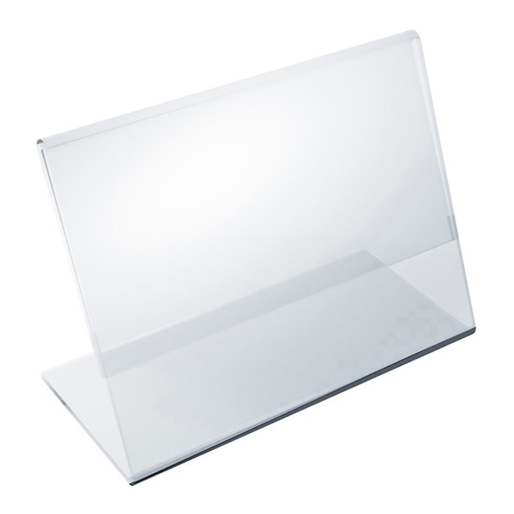 AZAR DISPLAYS 112737  Acrylic Horizontal L-Shaped Sign Holders, 3inH x 4inW x 3inD, Clear, Pack Of 10 Holders