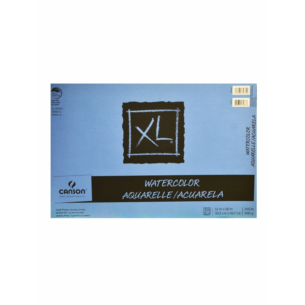 WINSOR & NEWTON Canson 100510943-2  XL Watercolor Pads, 12in x 18in, 30 Sheets Per Pad, Pack Of 2 Pads