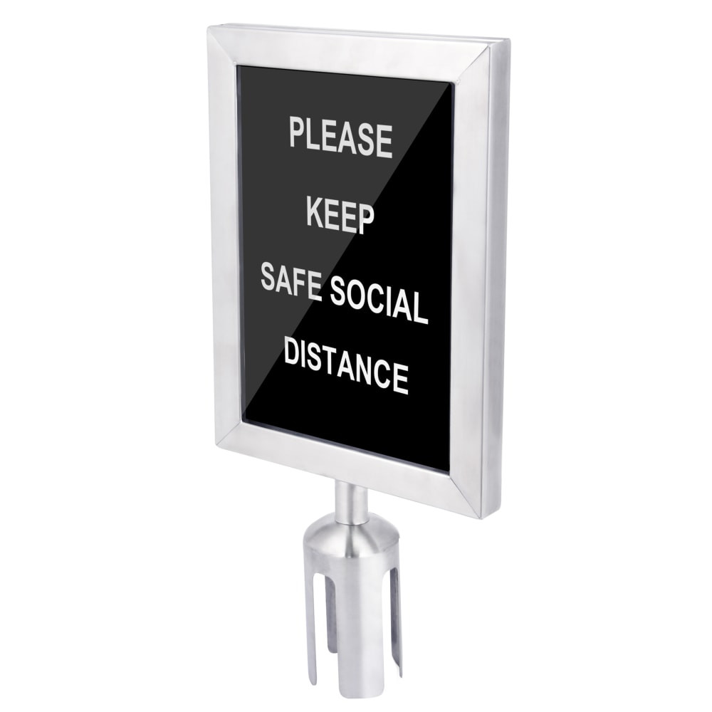 CENTRAL SPECIALTIES CO. 5847SS CSL Double-Sided Sign Holder For 6ft Stanchion, Stainless Steel