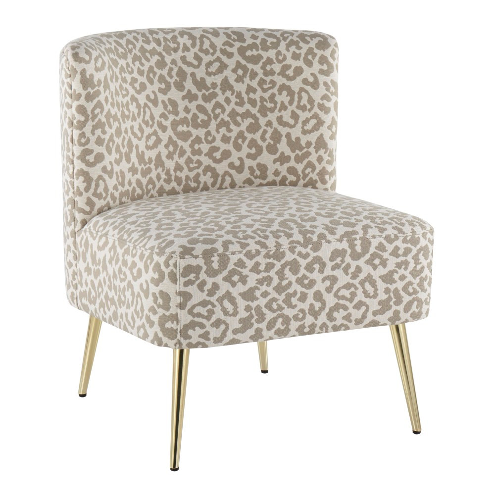 LUMISOURCE, LLC CH-FRANLEP AUTN LumiSource Fran Slipper Chair, Gold/Tan Leopard