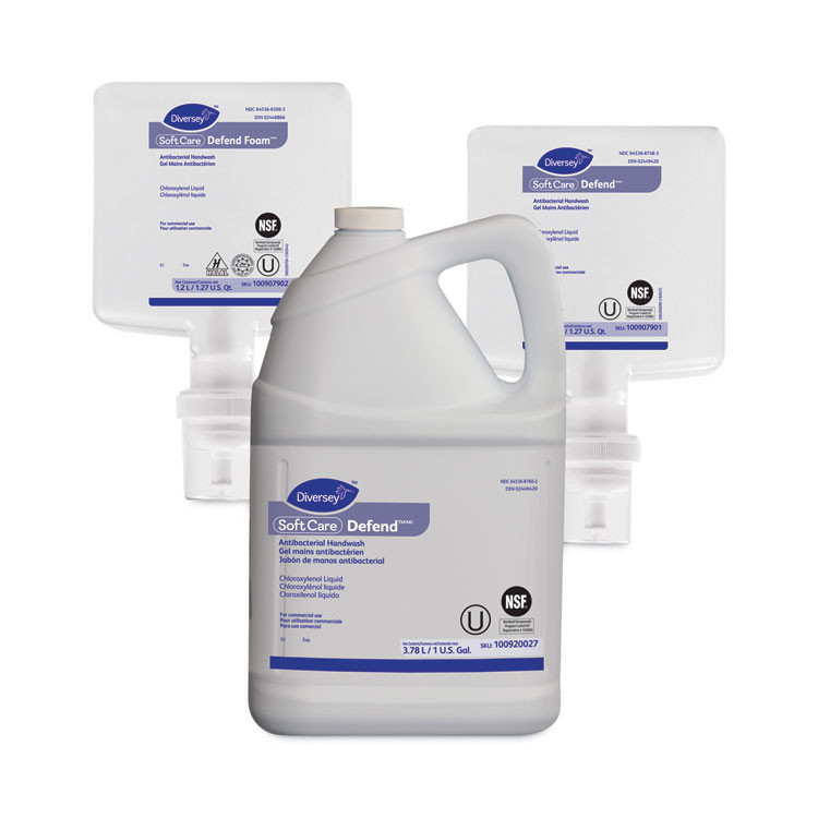 DIVERSEY 100907902 Soft Care Defend Foam Handwash Refill, Fragrance-Free, 1.2 L, 6/Carton