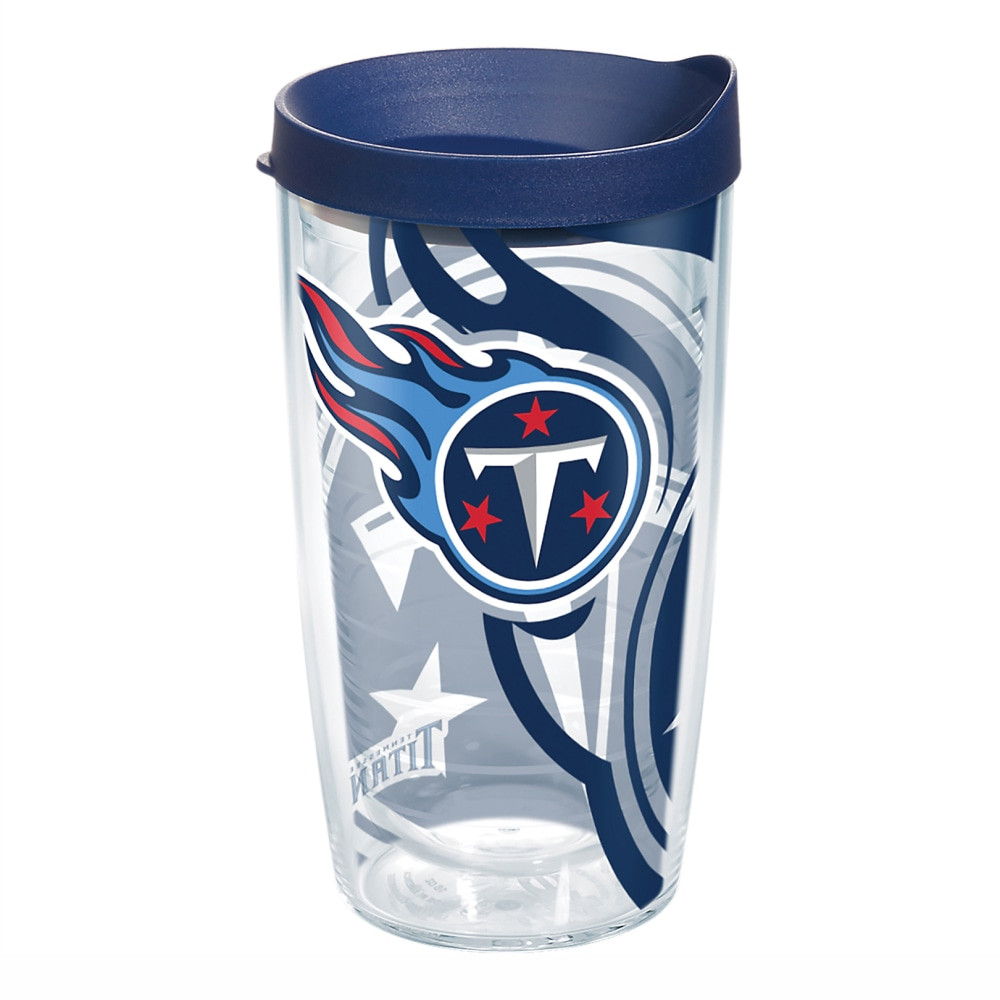 TERVIS TUMBLER COMPANY Tervis 1292393  NFL Tumbler With Lid, 16 Oz, Tennessee Titans, Clear