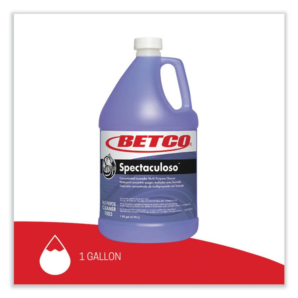 BETCO CORPORATION 10030400 Spectaculoso Multipurpose Cleaner, Lavender Scent, 1 gal Bottle, 4/Carton