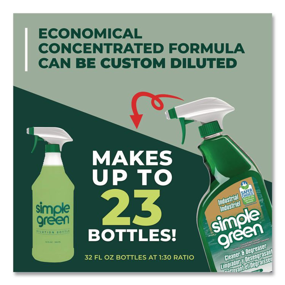 SUNSHINE MAKERS, INC. Simple Green® 13012CT Industrial Cleaner and Degreaser, Concentrated, 24 oz Spray Bottle, 12/Carton