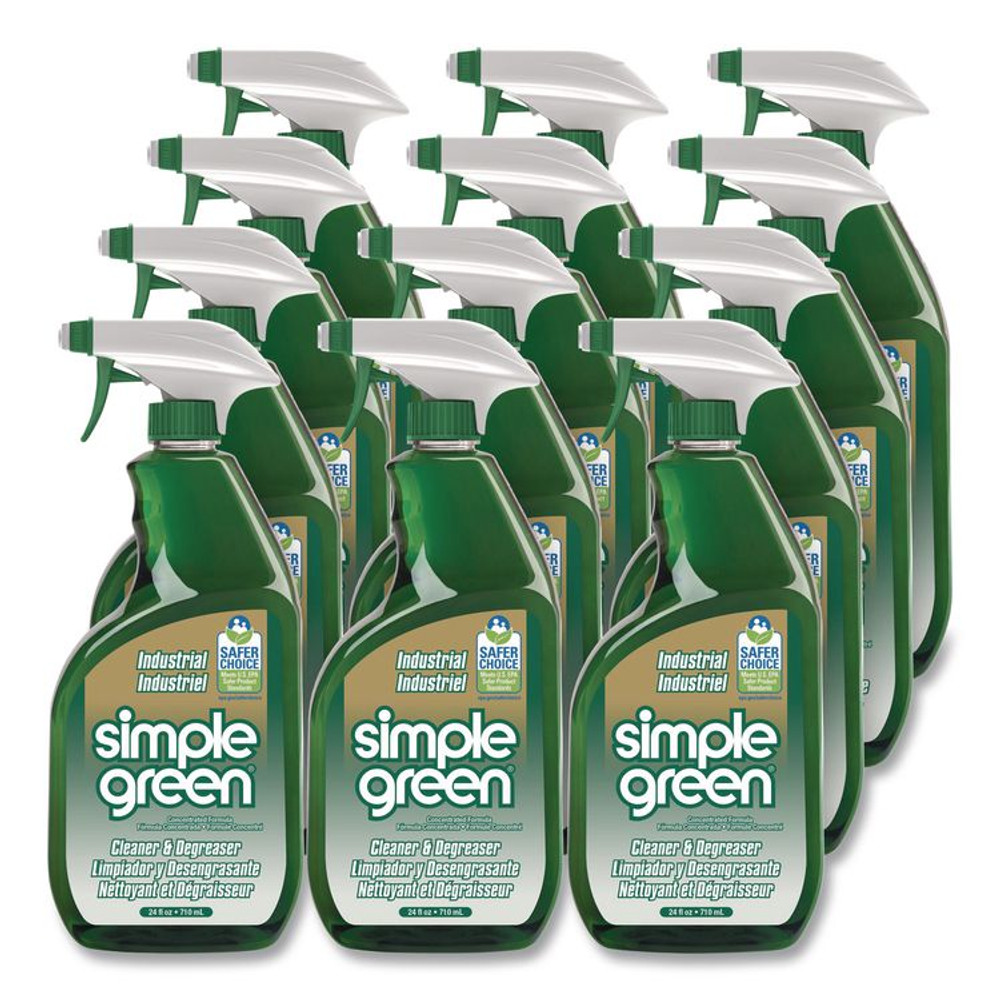 SUNSHINE MAKERS, INC. Simple Green® 13012CT Industrial Cleaner and Degreaser, Concentrated, 24 oz Spray Bottle, 12/Carton