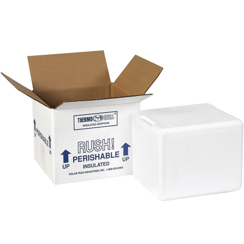 B O X MANAGEMENT, INC. 202C Partners Brand Brand Insulated Shipping Kits, 4 1/2inH x 5inW x 6inD, White, Pack of 8