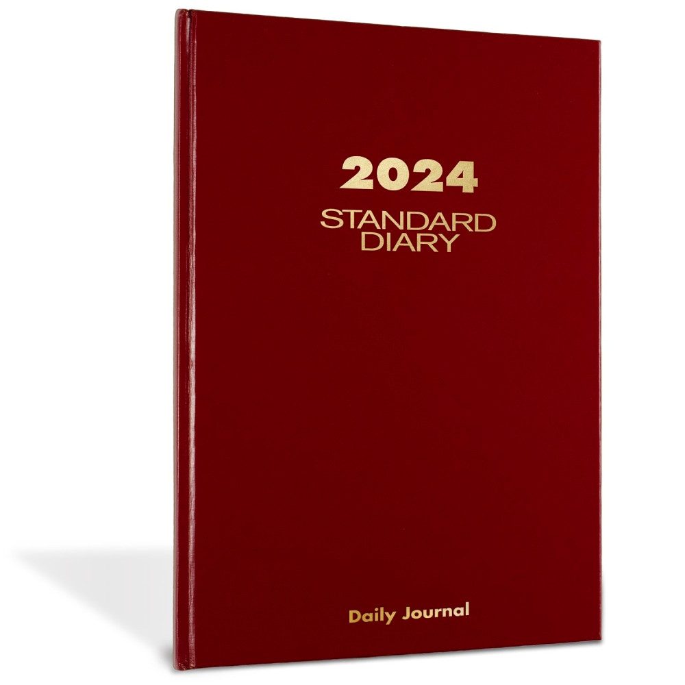 ACCO BRANDS USA, LLC SD3771324 2024 AT-A-GLANCE Standard Daily Diary, Journal Ruled, 7-3/4in x 12in, Red, January to December 2024, SD37713