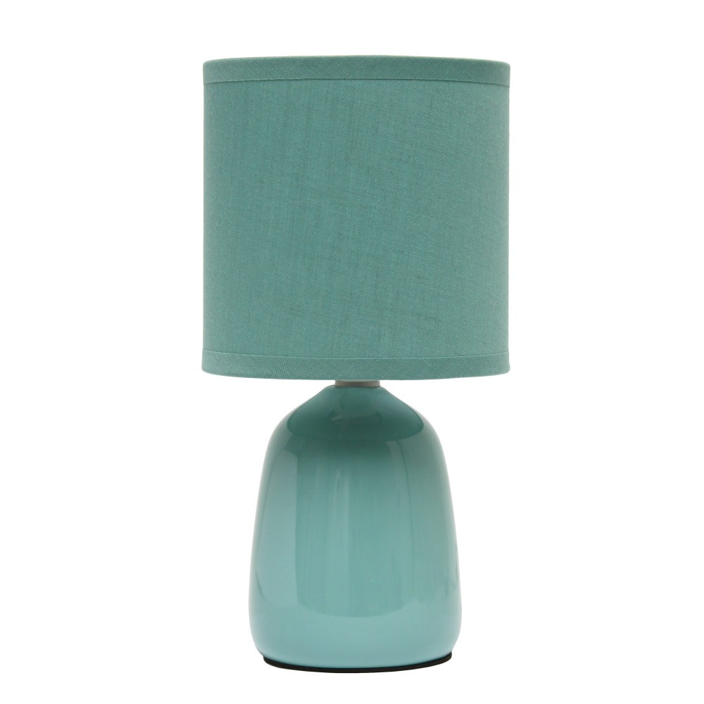 ALL THE RAGES INC LT1134-SEA Simple Designs Thimble Base Table Lamp, 10-1/16inH, Seafoam Green/Seafoam Green