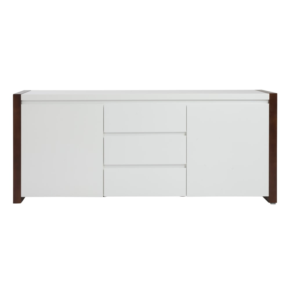 EURO STYLE, INC. Eurostyle 90193WHT-KIT  Manon 67inW Sideboard, Dark Walnut/Matte White