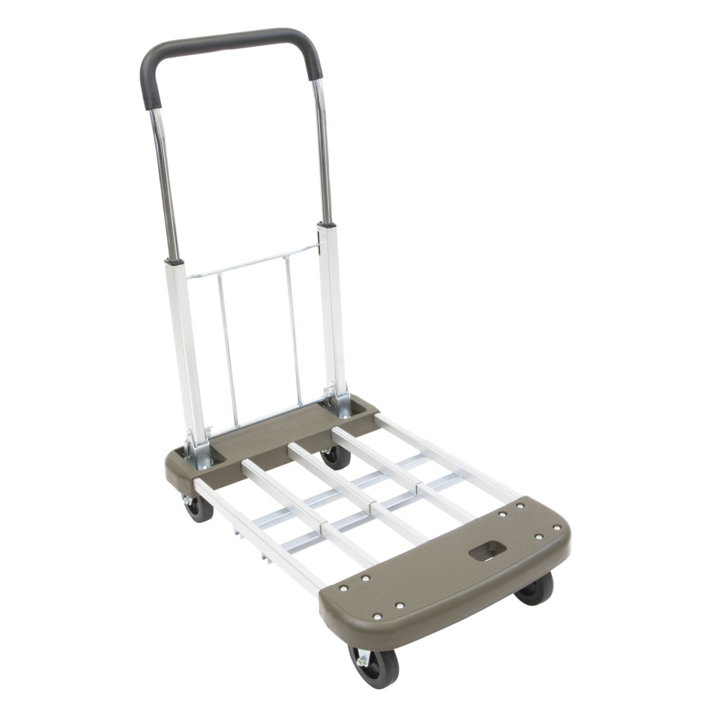 TRANSFORM PARTNERS LLC MI-950 Mount-It! MI-950 Aluminum Heavy-Duty Folding Platform Hand Truck With Expandable Base, 35inH x 17-1/2inW x 29inD, Gray/Silver/Black