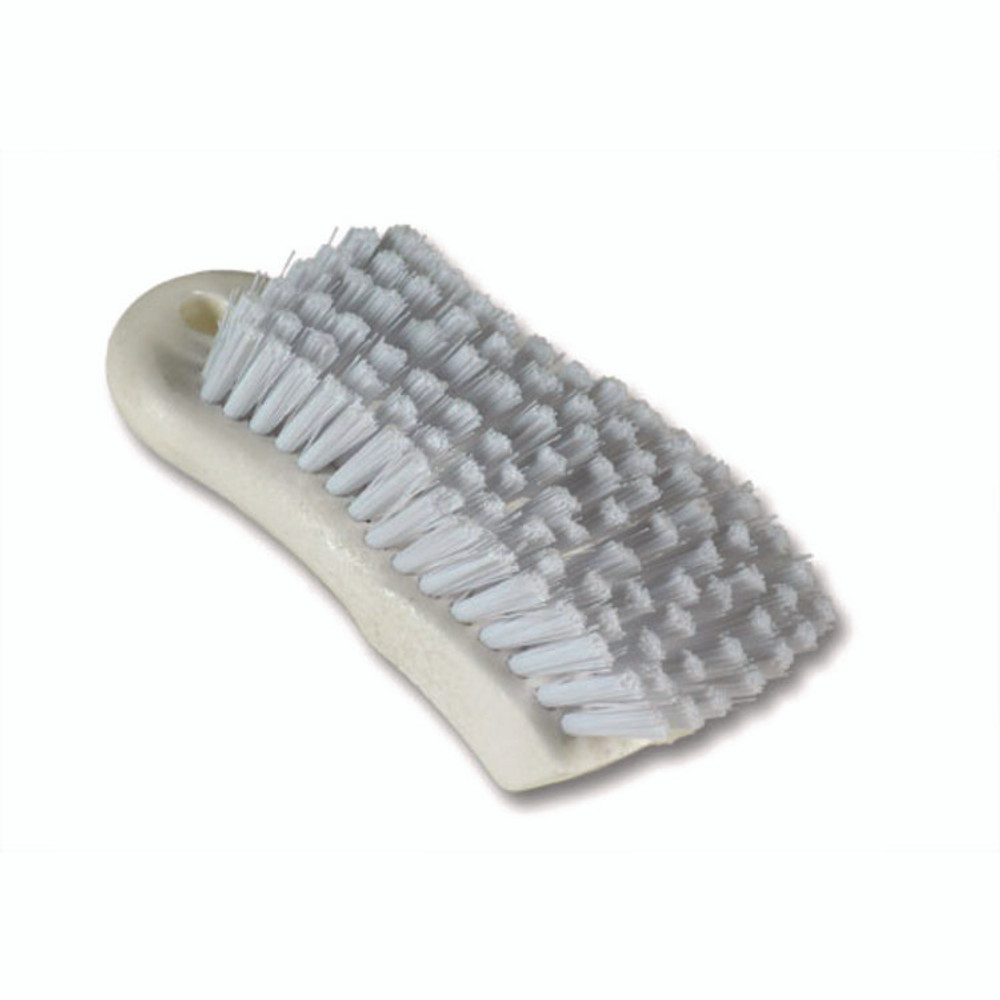 BOARDWALK FSCBWH Scrub Brush, White Polypropylene Bristles, 6" Brush, 6" Handle