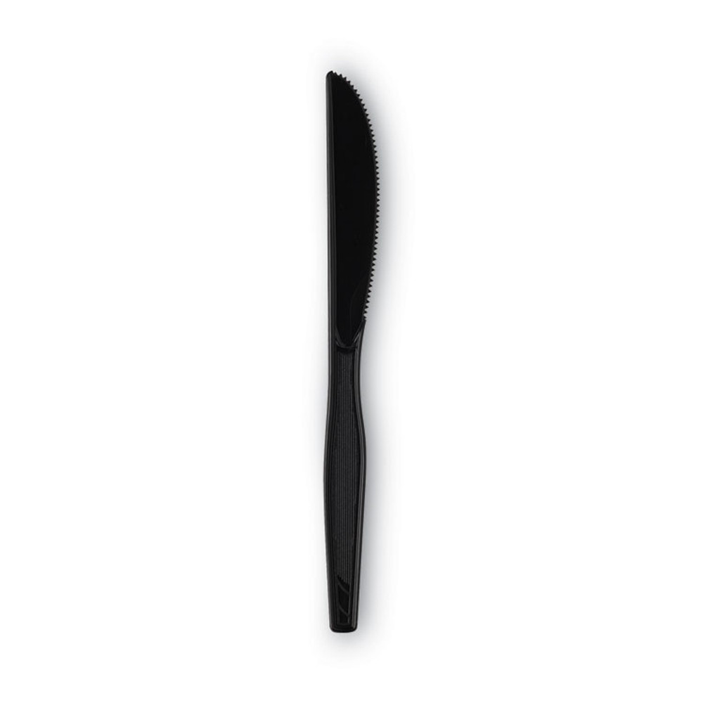 GEORGIA PACIFIC Dixie® KM507CT Plastic Tableware, Heavy Mediumweight Knives, Black, 100/Box, 10 Boxes/Carton