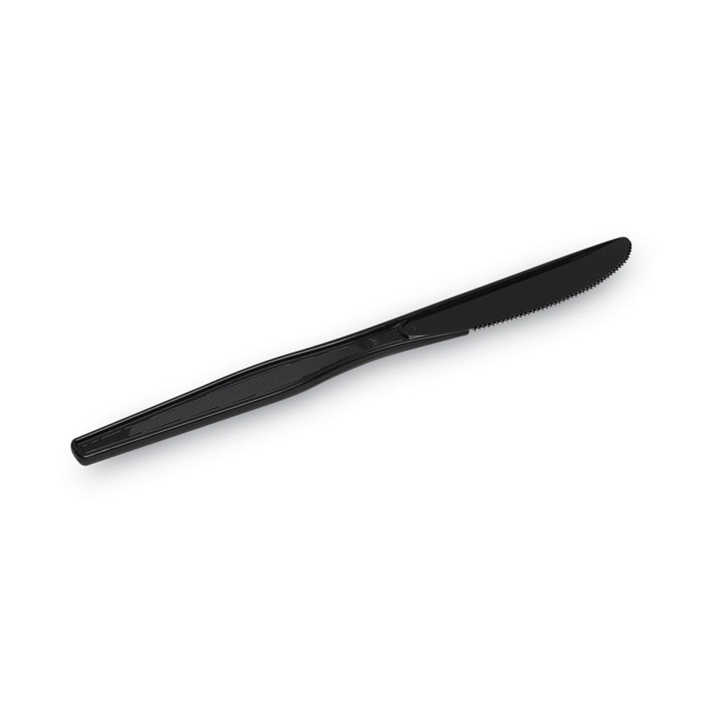 GEORGIA PACIFIC Dixie® KM507CT Plastic Tableware, Heavy Mediumweight Knife, Black, 100/Box, 10 Boxes/Carton