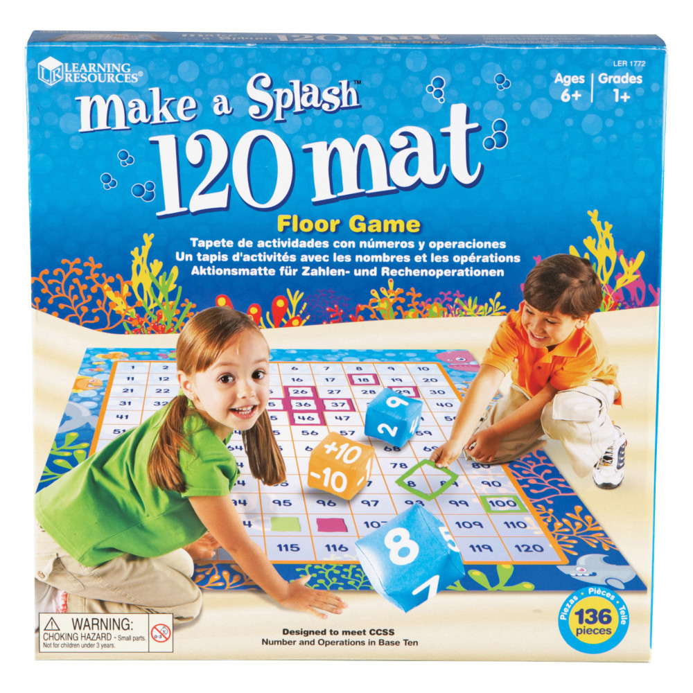 LEARNING RESOURCES, INC. LER1772 Learning Resources Make A Splash 120 Mat, 48in x 56in, Grades 1-9