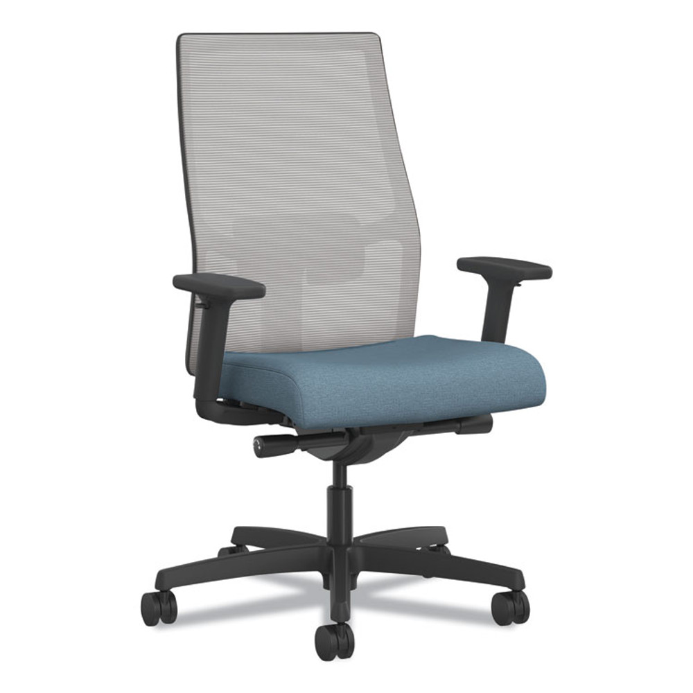 HON COMPANY I2MM2AFH21BT Ignition 2.0 4-Way Stretch Mid-Back Task Chair, Black Adjustable Lumbar Support, Carolina Seat, Fog Back, Black Base