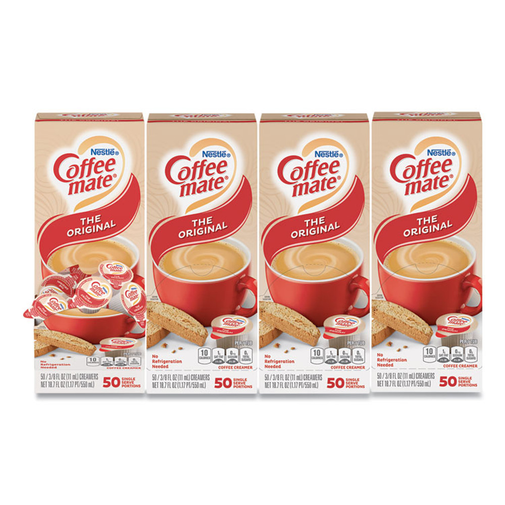 NESTLE Coffee mate® 35110CT Liquid Coffee Creamer, Original, 0.38 oz Mini Cups, 50/Box, 4 Boxes/Carton, 200 Total/Carton