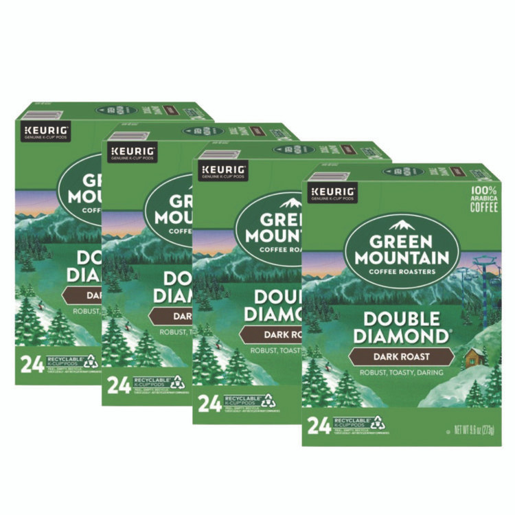 KEURIG DR PEPPER Green Mountain Coffee® 4066CT Double Black Diamond Extra Bold Coffee K-Cups, 96/Carton