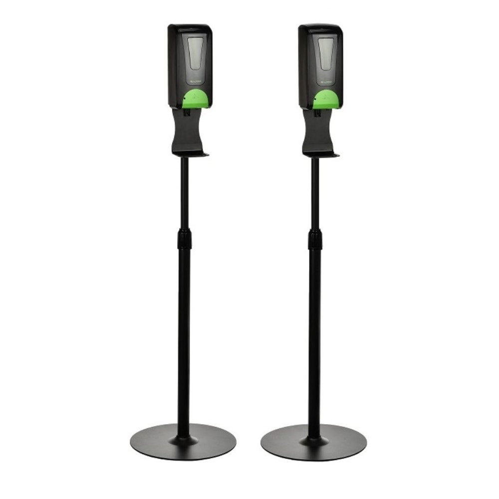 ADIR CORP. Alpine ALP430-L-S-BLK-2PK  Industries 1200 mL Wall Mount Automatic Gel Hand Sanitizer Dispensers With Floor Stands, Black, Pack Of 2 Dispensers