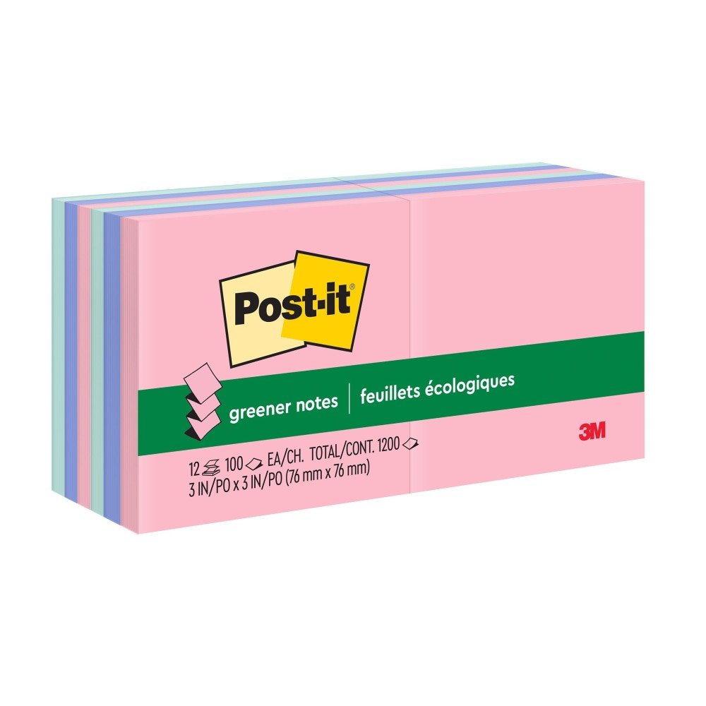 Post-it Dispenser Notes, are accordion-style notes specially designed to work in Post-it Note Dispensers. With these notes, you will always have a note nearby to capture great ideas. These notes are the Greener version of the original Post-it Note you know and love. Unique adhesive is designed to work on paper or in planners. Use for notes or reminders to yourself or others. Full of pastel perfection, the Sweet Sprinkles collection brings a sweetness to your desk.  Accordion-style notes are specially designed to work in Post-it Pop-up Note dispensers  The Greener version of the original Post-it Note you know and love  Use for notes or reminders to yourself or others  The paper in Post-it Notes is sourced from certified, renewable and responsibly managed forests  3 in. x 3 in. dispenser notes, Helsinki Collection  12 pads per pack, 100 sheets per pad  Contains Recycled Content - See Specs for Details.