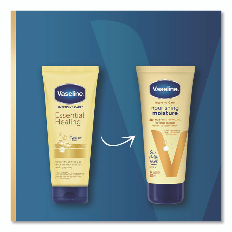 UNILEVER Vaseline® 04448CT Intensive Care Nourishing Moisture Body Lotion, 3.4 oz Squeeze Tube, 12/Carton