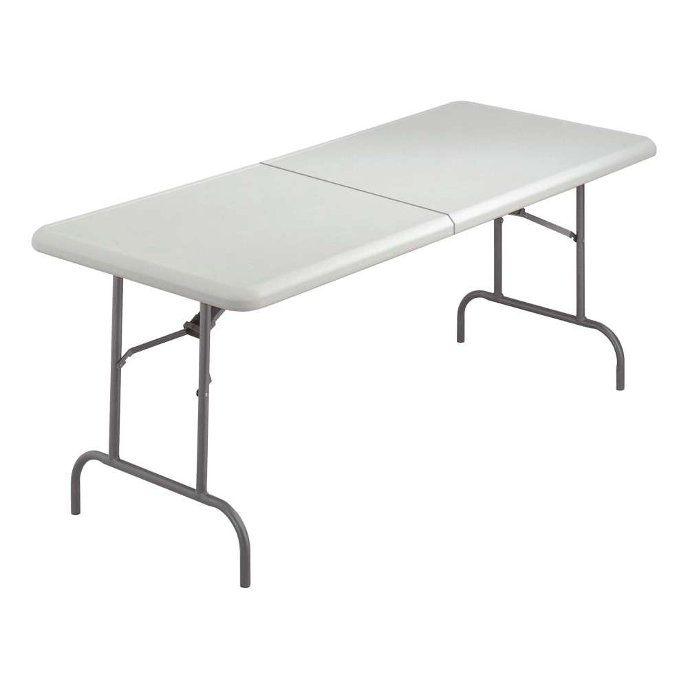 ICEBERG ENTERPRISES LLC 65463 Iceberg IndestrucTable TOO Bifold Table - Rectangle Top - Adjustable Height - 72in Table Top Length x 30in Table Top Width x 2in Table Top Thickness - 29in Height - Platinum, Powder Coated - Tubular Steel - High-density 