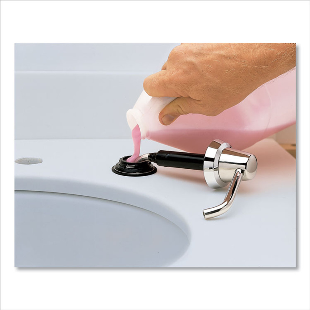 BOBRICK WASHROOM 822 Contura Lavatory-Mounted Soap Dispenser, 34 oz, 3.31 x 4 x 17.63, Chrome/Stainless Steel