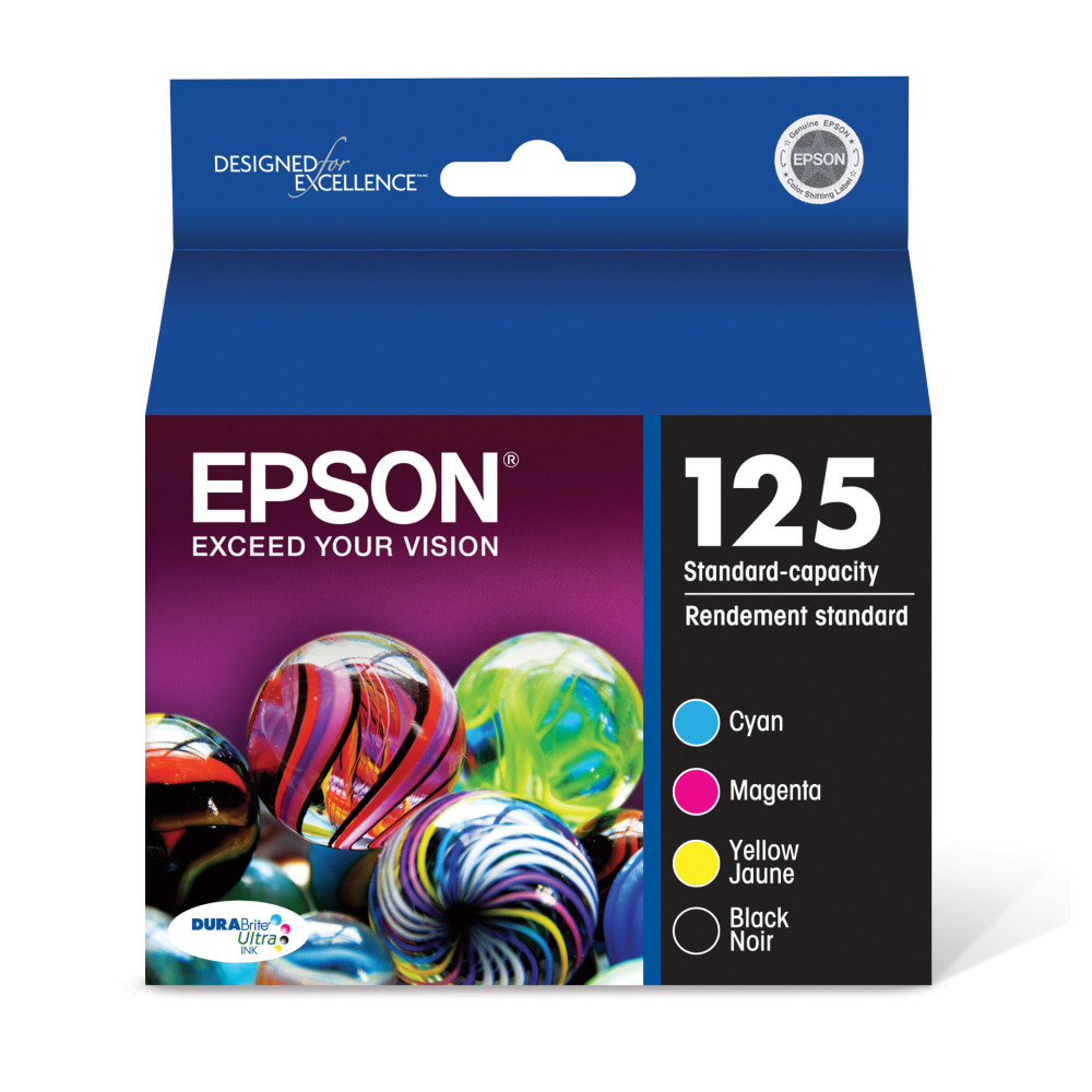 Compatible Epson models: Stylus:  NX125,  NX127,  NX230,  NX420,  NX530,  NX625.   WorkForce:  320,  323,  325,  520.  .    Resistant to water, smudging and fading  Works in WorkForce 323, 325, 520; NX125, NX127  Also for use in NX130, NX230, NX420, NX530 and NX625  DuraBrite for rich, vibrant color  Compatible with Epson WorkForce 320  DuraBrite Ultra ink for high-quality results. Produces smudge-, fade- and water-resistant prints that look great on both plain and glossy photo paper.  Combo pack includes 1 cartridge each of black, cyan, magenta and yellow.  Recycling solution - designed to encourage recycling, helping you divert materials from landfill.