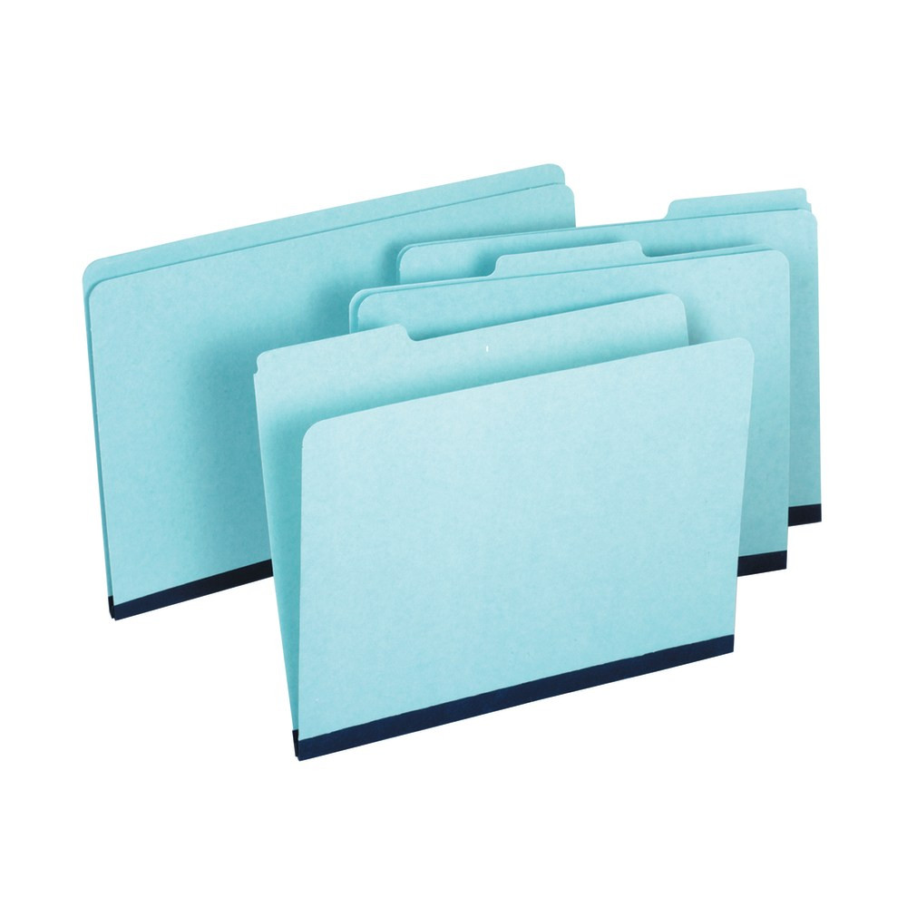 GLOBE WEIS 61513R Pendaflex Pressboard Expansion File Folders Without Fasteners, 1in Expansion, Letter Size, Light Blue, Pack Of 25 Folders