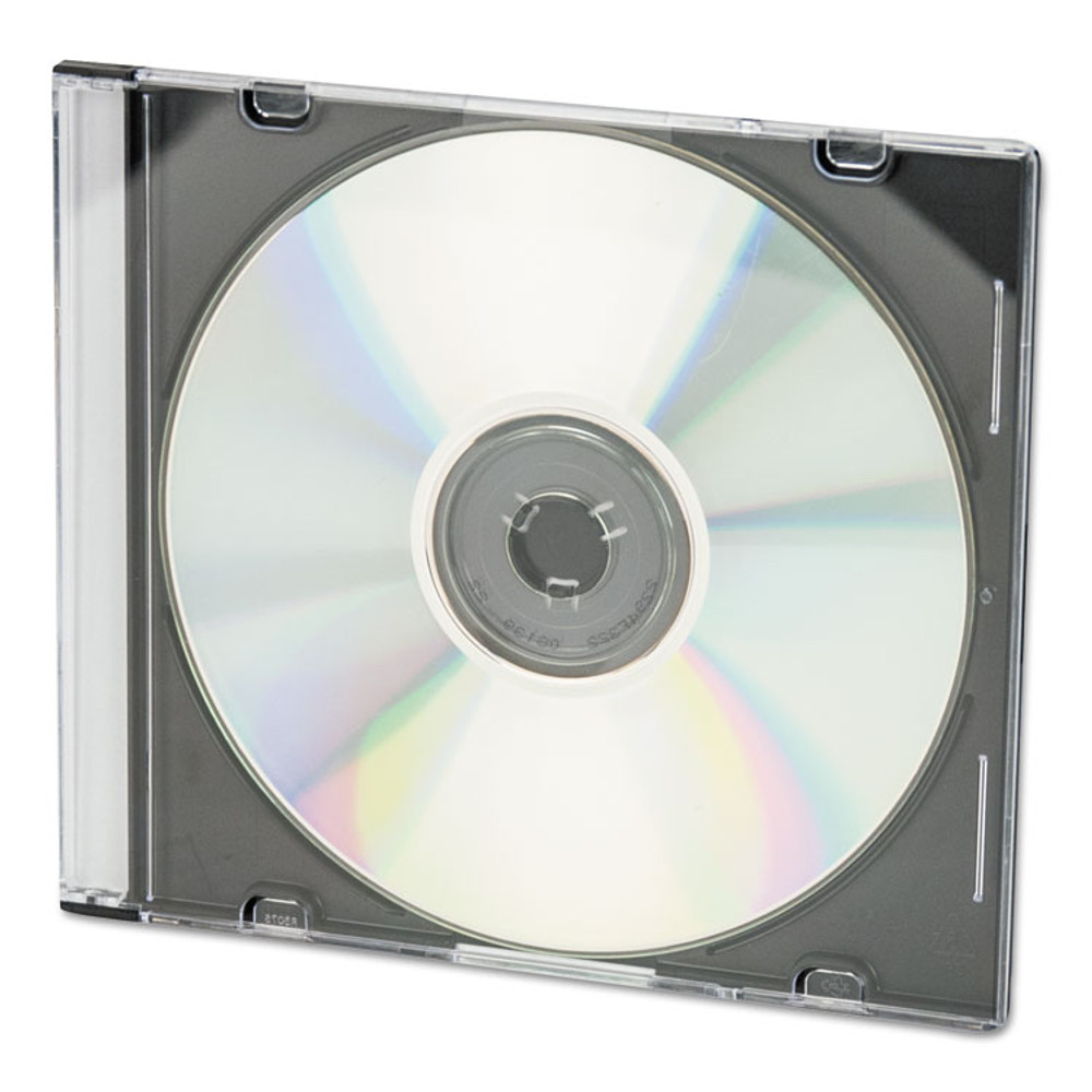 INNOVERA 85825 CD/DVD Slim Jewel Cases, Clear/Black, 25/Pack