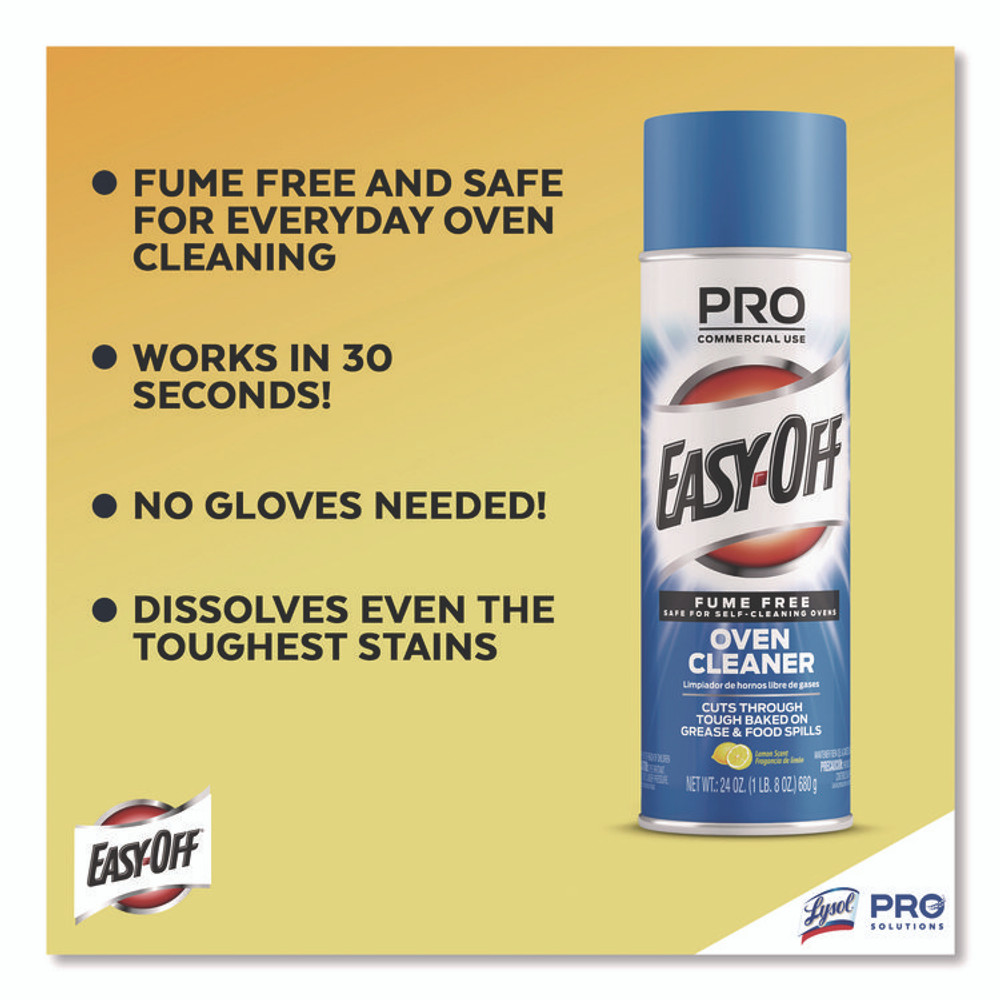 RECKITT BENCKISER Professional EASY-OFF® 85260EA Fume-Free Max Oven Cleaner, Foam, Lemon, 24 oz Aerosol Spray