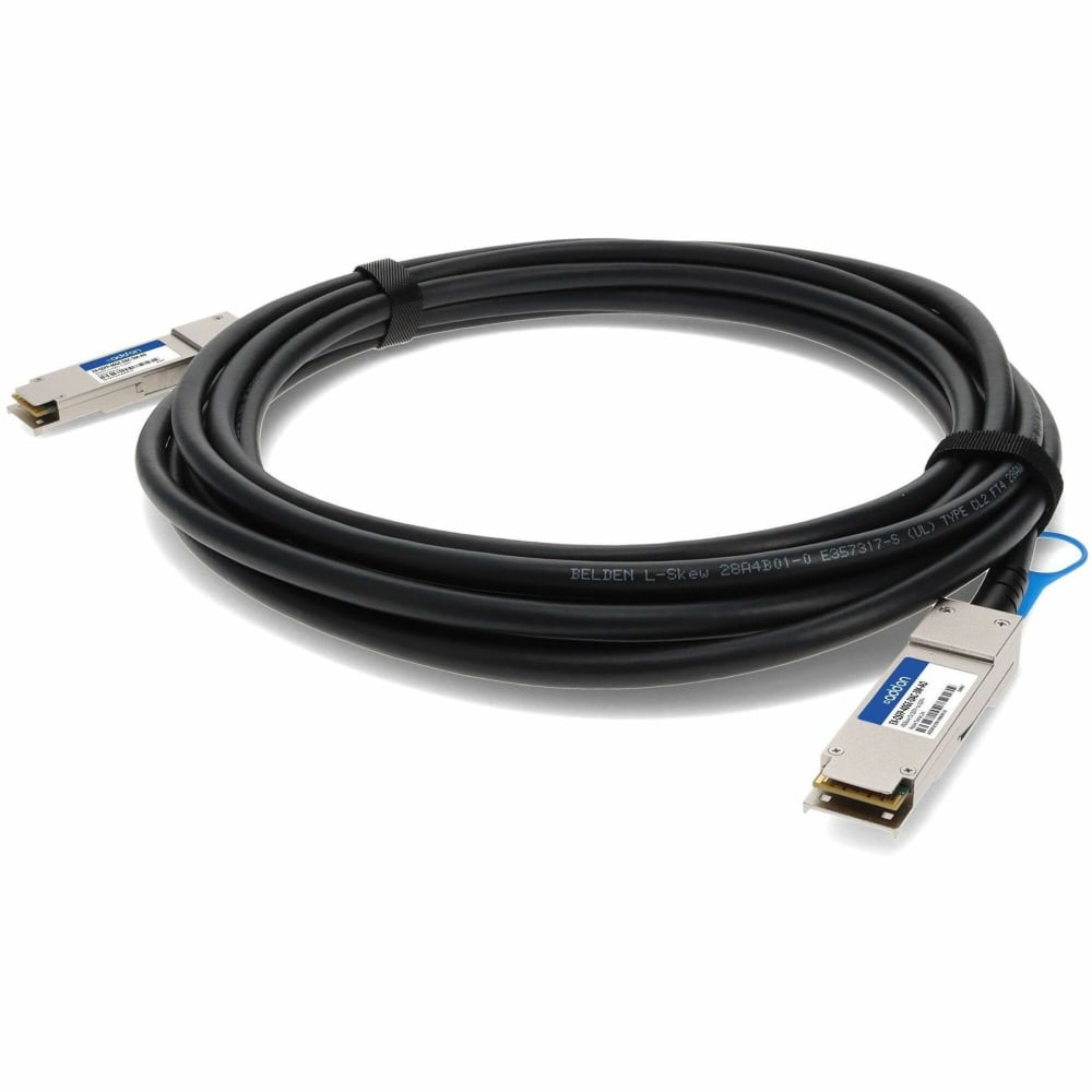 ADD-ON COMPUTER PERIPHERALS, INC. EX-QSFP-40GE-DAC-3M-AO AddOn Juniper Networks EX-QSFP-40GE-DAC-3M Compatible TAA Compliant 40GBase-CU QSFP+ to QSFP+ Direct Attach Cable (Passive Twinax, 3m) - 100% compatible and guaranteed to work