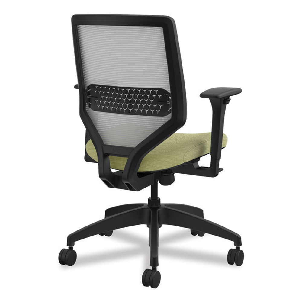 HON COMPANY SVM1ALIFC82T Solve Series Mesh Back Task Chair, Supports Up to 300 lb, 18" to 23" Seat Height, Meadow Seat, Fog Back, Black Base