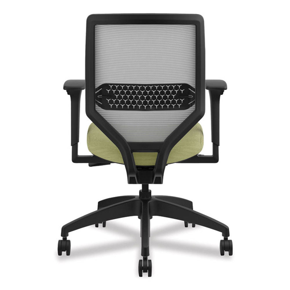 HON COMPANY SVM1ALIFC82T Solve Series Mesh Back Task Chair, Supports Up to 300 lb, 18" to 23" Seat Height, Meadow Seat, Fog Back, Black Base