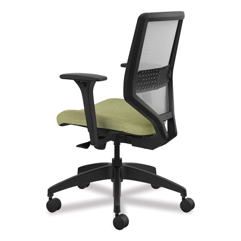 HON COMPANY SVM1ALIFC82T Solve Series Mesh Back Task Chair, Supports Up to 300 lb, 18" to 23" Seat Height, Meadow Seat, Fog Back, Black Base