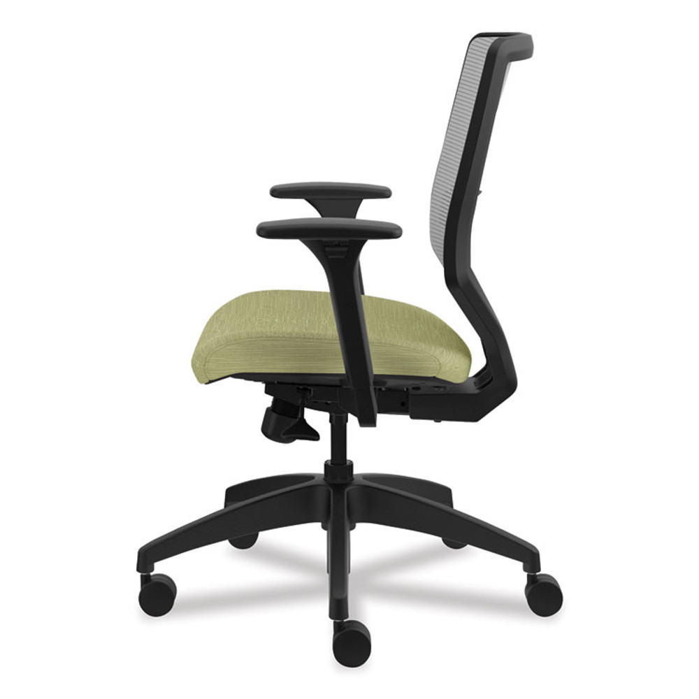 HON COMPANY SVM1ALIFC82T Solve Series Mesh Back Task Chair, Supports Up to 300 lb, 18" to 23" Seat Height, Meadow Seat, Fog Back, Black Base