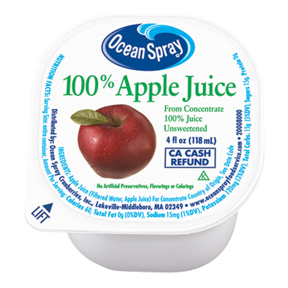 When you want a quick, delicious drink to pair with lunch, but arenT looking for a sugary soda, grab 1 of these no-thaw cups. The juice is all natural and comes in easy-open cups for enjoyment on the go.  Refreshing, natural apple juice can be enjoyed by all.  4 oz cups are easy to open and hold.  Kosher for those with special dietary needs.