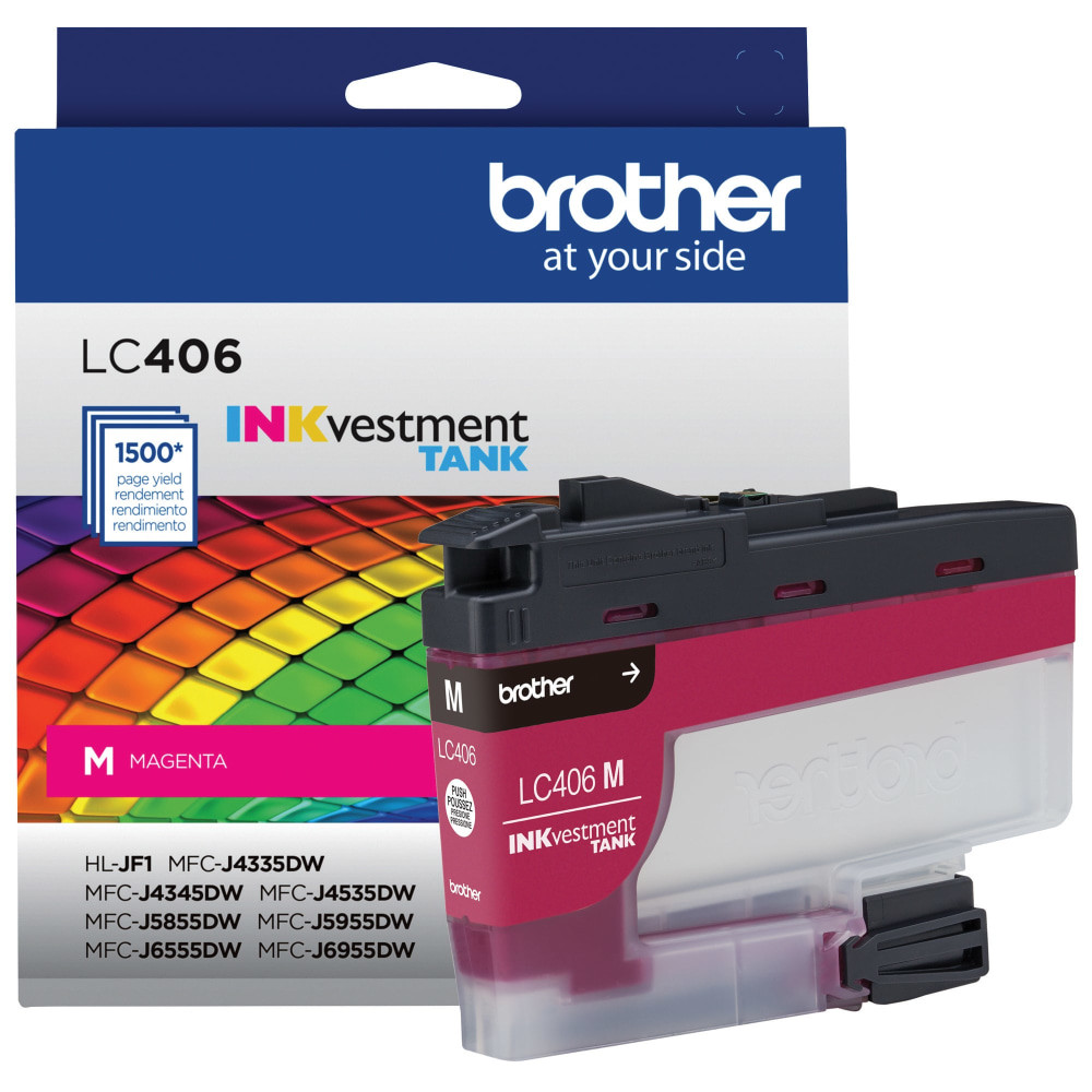 BROTHER INTL CORP LC406MS Brother LC406 INKvestment Magenta Ink Tank, LC406M