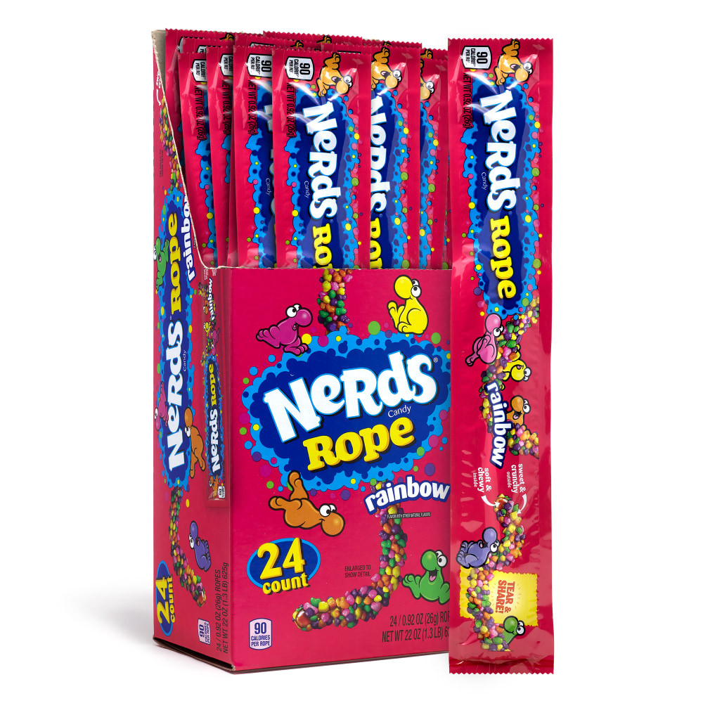 FERRARA CANDY COMPANY 10041420045698 Nerds Rope Rainbow, Pack Of 24 Ropes