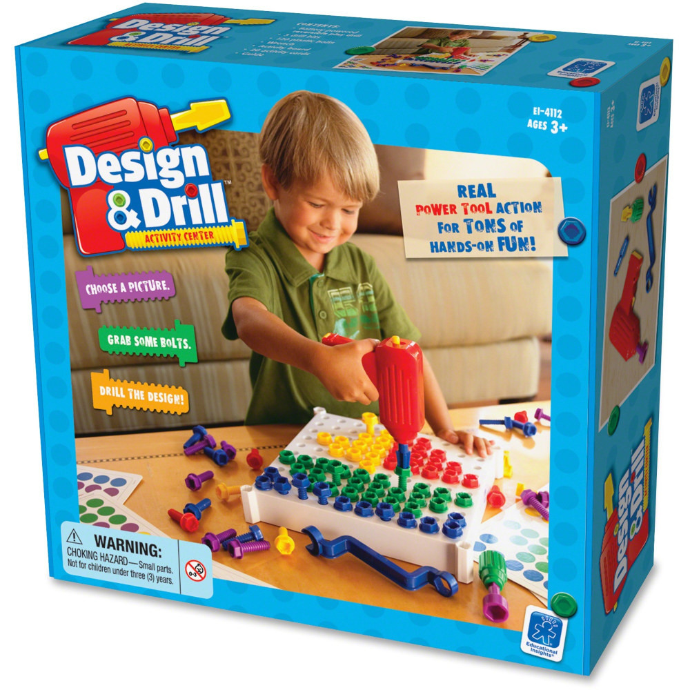 EDUCATIONAL INSIGHTS EI-4112  Design & Drill Activity Center, Assorted Colors, Grades Pre-K - 1