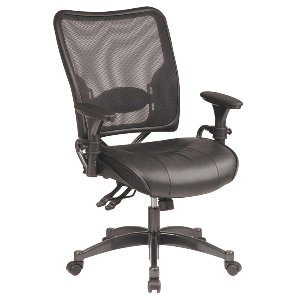 OFFICE STAR PRODUCTS Office Star 6876  Professional Dual Function Air Grid Bonded Leather Chair, Black/Gunmetal