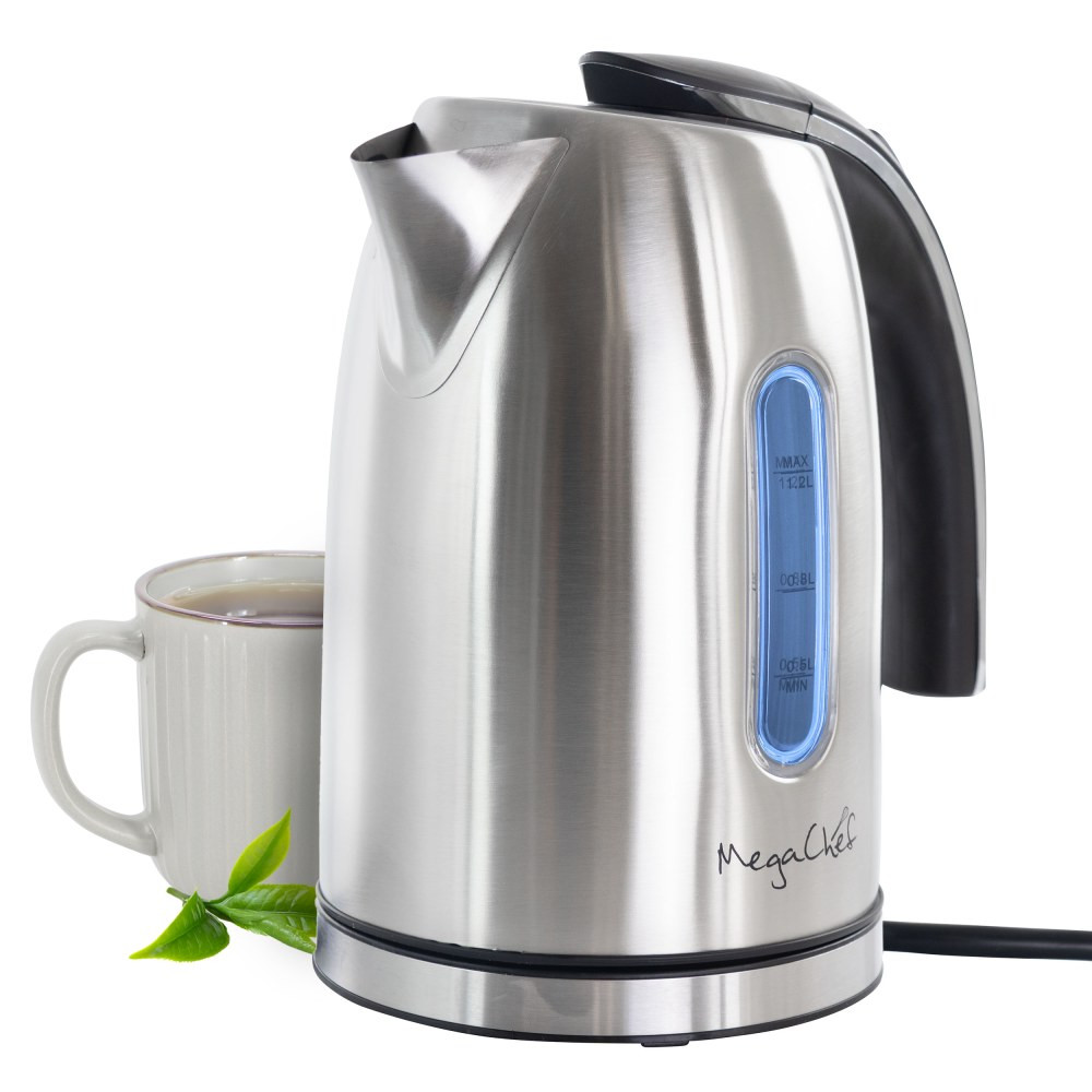 MEGAGOODS, INC. 99598367M MegaChef 1.2-Liter Electric Tea Kettle, Silver