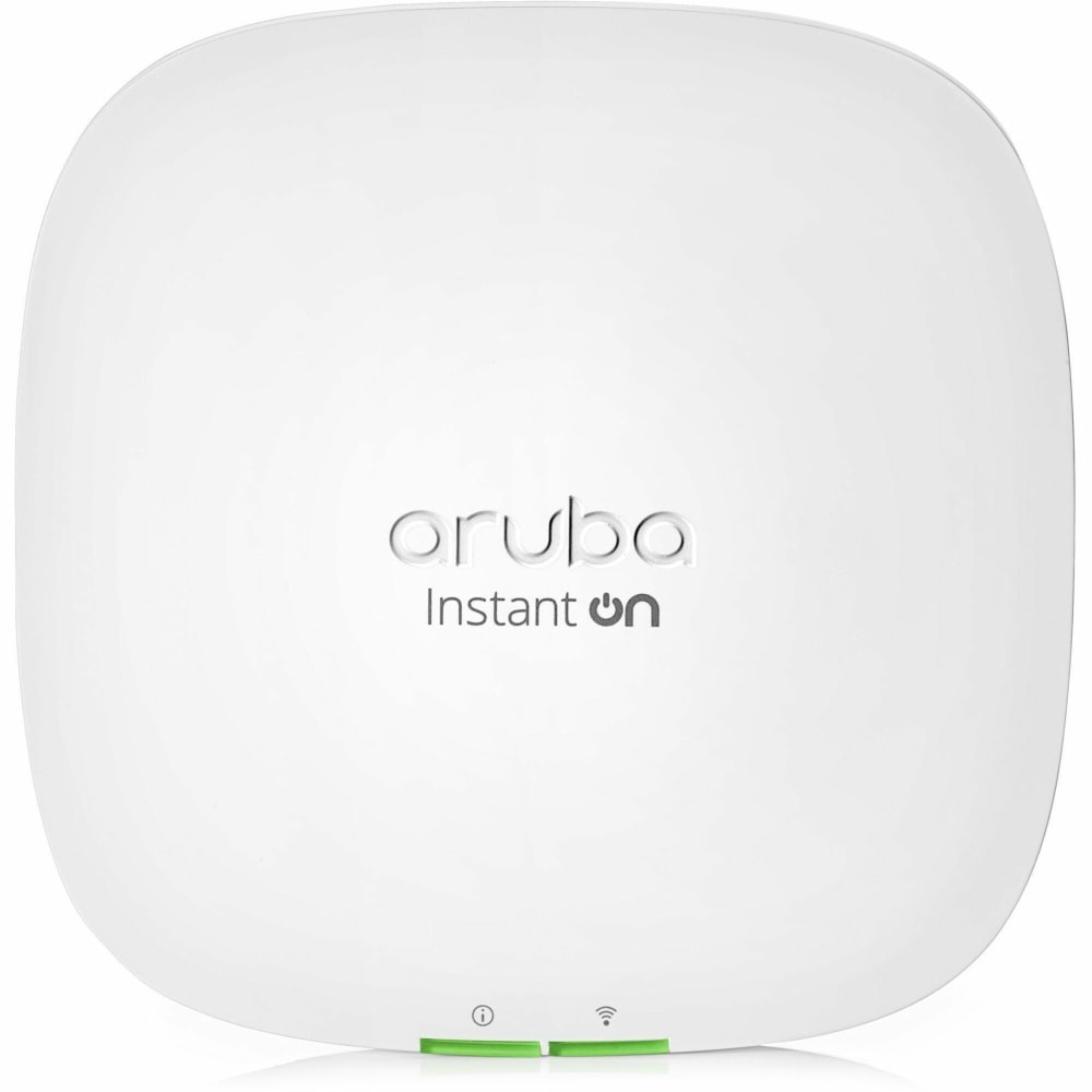 HP INC. R6M49A Aruba Instant On AP22 802.11ax 1.66 Gbit/s Wireless Access Point - 2.40 GHz, 5 GHz - 2 x Internal Antenna(s) - MIMO Technology - 1 x Network (RJ-45) - Gigabit Ethernet - PoE Ports - 10.10 W - Wall Mountable, Ceiling Mountable, Rail-mou