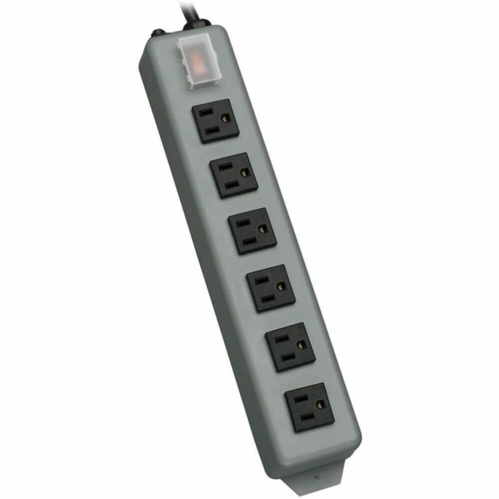 TRIPP LITE UL24RA-15 Eaton Tripp Lite Series Industrial Power Strip, 6 Right-Angle Outlets, 15 ft. (4.6 m) Cord, Mounting Tabs - Power distribution strip - 15 A - AC 120 V - input: NEMA 5-15 - output connectors: 6 (NEMA 5-15) - 15 ft cord - blue gray